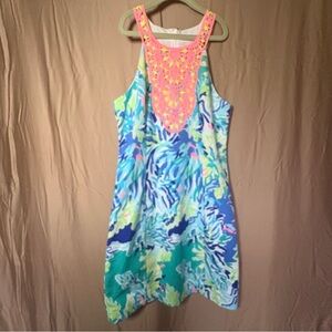 Lilly Pulitzer Pearl Shift Wade & Sea blue Size 0 Perfect Spring Or Summer Dress